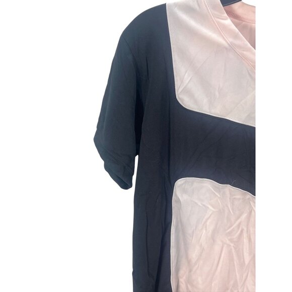 Nike Dri-Fit Women's New Colorblock Short Sleeve Shirt Pink & Black Size L Athle - Picture 5 of 9